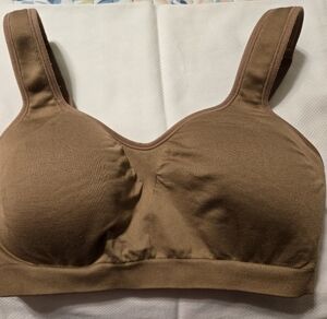 Lands' End Wireless Seamless Adjustable Bra Brown Size L